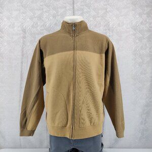 prAna Jacket Mens Large Brown Tan‎ Full Zip Fleece Mock Neck Casual Outdoor Warm